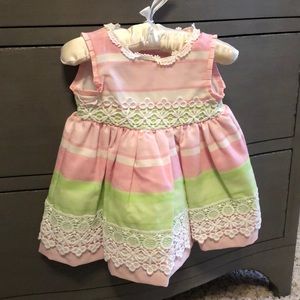Baby girl pink and green dress